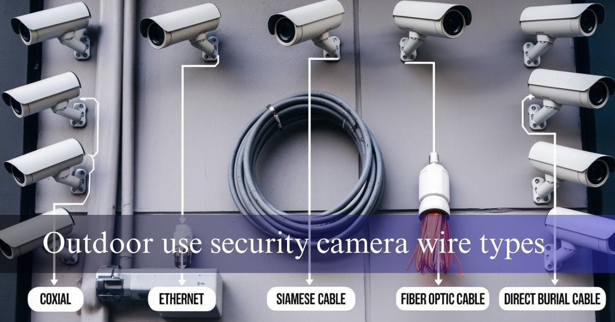 Outdoor use security camera wire types